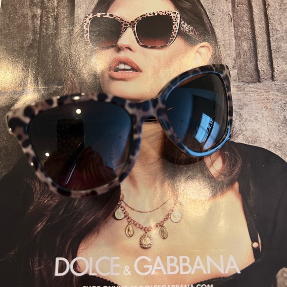 Brand New Authentic Dolce & Gabbana Leopard Sunglasses with Matching Case - Picture 2 of 11